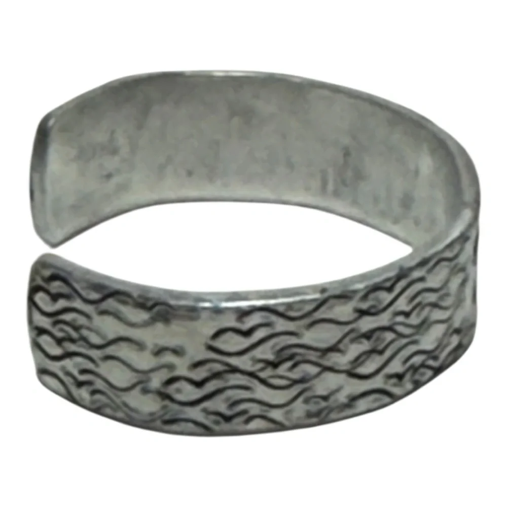 Handmade octopus in ocean silver hypoallergenic aluminum‎ adjustable cuff ring